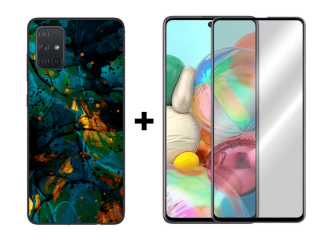 9D SKLO + PÚZDRO 2v1 pre Samsung Galaxy A71 - Pattern 013