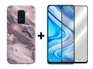 9D SKLO + PUZDRO 2v1 pre Xiaomi Redmi Note 9 - Abstract 004