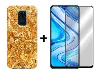 9D SKLO + PUZDRO 2v1 pre Xiaomi Redmi Note 9 - Abstract 021