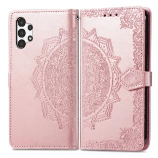 Knižkové puzdro pre Samsung Galaxy A13 4G - FLOWER MANDALA ružové (Puzdro pre Samsung Galaxy A13 4G)