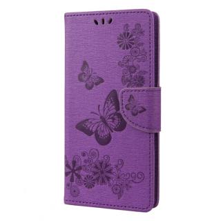 Knižkové puzdro pre Samsung Galaxy A14 4G / A14 5G - Butterfly fialové (Peňaženkové puzdro pre Samsung Galaxy A14 4G / A14 5G)