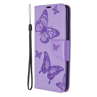 Knižkové puzdro pre Samsung Galaxy A41 - BUTTERFLY fialové (Puzdro pre Samsung Galaxy A41)