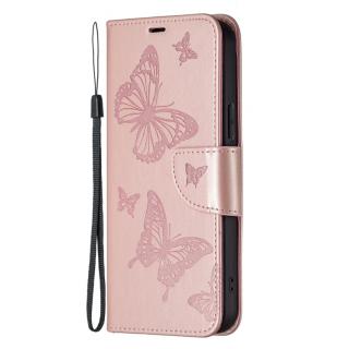 Knižkové puzdro pre Samsung Galaxy S23 FE - BUTTERFLY rose gold (Peňaženkové puzdro pre Samsung Galaxy S23 FE)