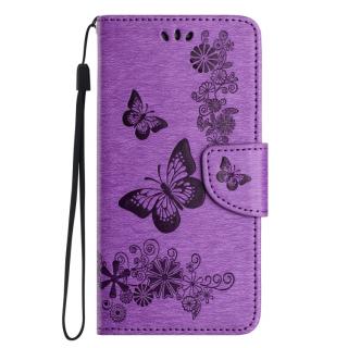 Knižkové puzdro pre Samsung Galaxy S24 5G - BUTTERFLY fialové (Puzdro pre Samsung Galaxy S24 5G)