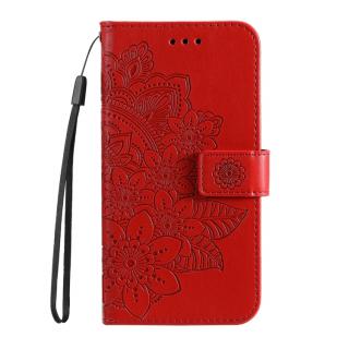 Knižkové puzdro pre Xiaomi Redmi Note 12S - Knižkové FLOWERS červené (Puzdro pre Xiaomi Redmi Note 12S)