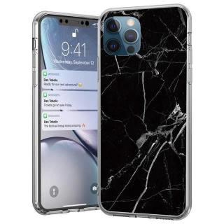 Silikonové púzdro na Apple iPhone 12 / 12 Pro marble čierne