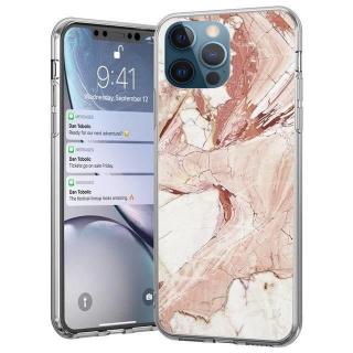 Silikonové púzdro na Apple iPhone 12 pro max marble ružové