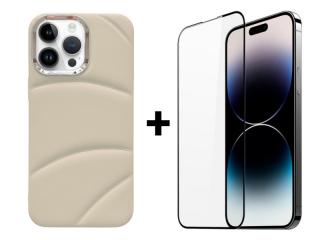SKLO + PUZDRO 2v1 pre iPhone 15 Pro Max - JACKET biele (Zadný kryt a sklo pre iPhone 15 Pro Max)
