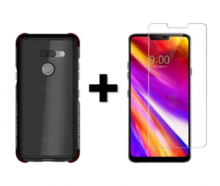 SKLO + PÚZDRO 2v1 pre LG G8 ThinQ tvrdené priesvitno čierne