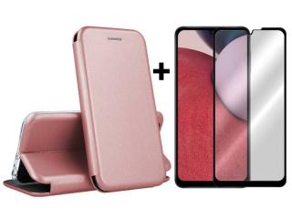 SKLO + PUZDRO 2v1 pre Samsung Galaxy A14 4G / A14 5G - Knižkové DIVA ružové