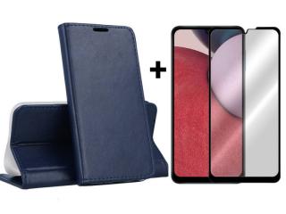 SKLO + PUZDRO 2v1 pre Samsung Galaxy A14 4G / A14 5G - Knižkové MAGNETIC modré