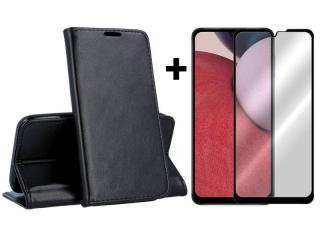 SKLO + PUZDRO 2v1 pre Samsung Galaxy A14 / A14 5G - Knižkové MAGNETIC čierne