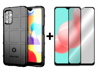 SKLO + PUZDRO 2v1 pre Samsung Galaxy A32 5G - Tvrdené COVERAGE čierne (Puzdro a sklo pre Samsung Galaxy A32 5G)