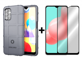 SKLO + PUZDRO 2v1 pre Samsung Galaxy A32 5G - Tvrdené COVERAGE sivé (Puzdro a sklo pre Samsung Galaxy A32 5G)