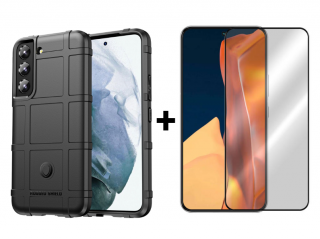 SKLO + PUZDRO 2v1 pre Samsung Galaxy S23 5G - Tvrdené COVERAGE čierne (Puzdro a sklo pre Samsung Galaxy S23 5G)