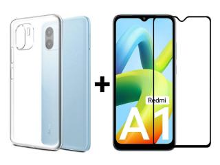 SKLO + PUZDRO 2v1 pre Xiaomi Redmi A1 / Redmi A2 - Silikónové priesvitné