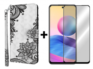 SKLO + PUZDRO 2v1 pre Xiaomi Redmi Note 10 / 10s - Knižkové ART Mandala (Puzdro a sklo pre Xiaomi Redmi Note 10 / 10s)