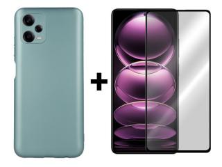 SKLO + PUZDRO 2v1 pre Xiaomi Redmi Note 12 Pro 5G - Silikónové Metallic zelené (TENTO PRODUKT JE VHODNÝ PRE MODEL XIAOMI REDMI NOTE 12 PRO 5G A TAKTIEŽ PRE MODEL POCO X5 PRO 5G)