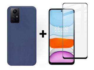 SKLO + PUZDRO 2v1 pre Xiaomi Redmi Note 12S - Silikónové modré