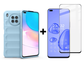 SKLO + PUZDRO pre Huawei Nova 8i / Honor 50 Lite - Tvrdené Magic Shield modré
