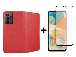 SKLO + PUZDRO pre Samsung Galaxy A23 / A23 5G - Knižkové Smart Magnet červené