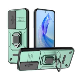 Tvrdený kryt pre Honor 90 Lite 5G - RING ARMOR zelený (Puzdro pre Honor 90 Lite 5G)