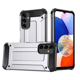 Tvrdený kryt pre Samsung Galaxy A14 4G / A14 5G - HYBRID ARMOR silver (Puzdro pre Samsung Galaxy A14 4G / A14 5G)