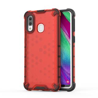 Tvrdený kryt pre Samsung Galaxy A40 - HONEYCOMB červený (Puzdro pre Samsung Galaxy A40)