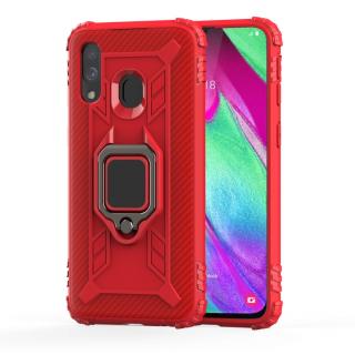 Tvrdený kryt pre Samsung Galaxy A40 - RING ARMOR červený (Puzdro pre Samsung Galaxy A40)