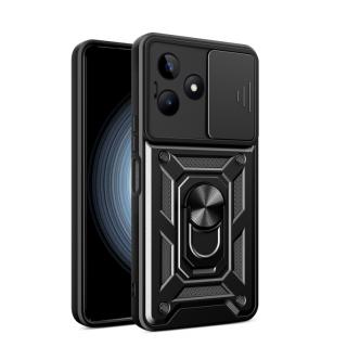 Zadný ochranný kryt pre Realme C53 - Tvrdený RING ARMOR SLIDE čierny (Zadný kryt pre Realme C53)