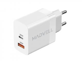 Adaptér do siete USB-C/A 30W Madvell biela