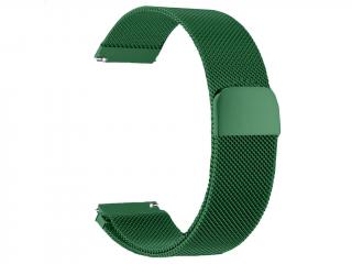 Kovový Milanese remienok tmavozelená 22mm