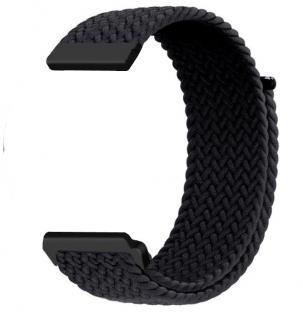 Pletený nylonový remienok na suchý zips Čierna 20mm