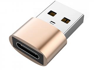 Redukcia / adaptér USB-C samica / USB-A samec zlatá