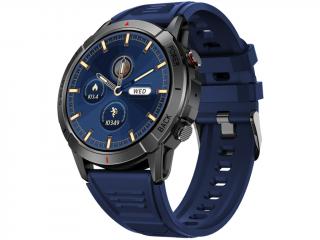 Smart hodinky Madvell Horizon s volaním cez bluetooth čierne s modrým športovým silikónovým remienkom