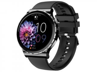 Smart hodinky Madvell Lotus 2 s bluetooth volaním čierna so striebornou a silikónovým remienkom