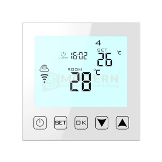 SMODERN HY603 priestorový WiFi termostat dotykový, biely, 16A