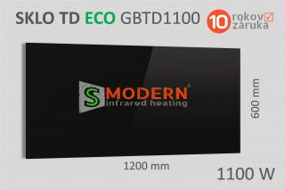 SMODERN sklenený infrapanel TD ECO GBT1100 čierne sklo 1100W