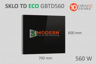 SMODERN sklenený infrapanel TD ECO GBT560 čierne sklo 560W