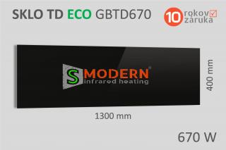 SMODERN sklenený infrapanel TD ECO GBT670 čierne sklo 670W