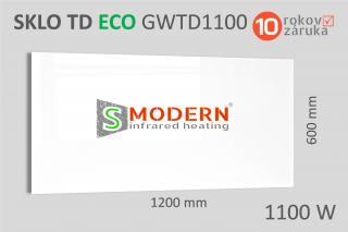 SMODERN sklenený infrapanel TD ECO GWT1100 biele sklo 1100W