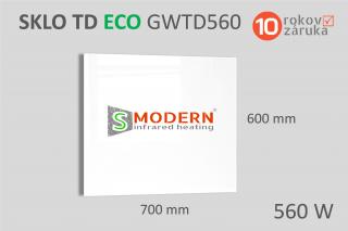 SMODERN sklenený infrapanel TD ECO GWT560 biele sklo 560 W