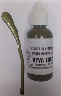 RYVA LURES-LIQUID PLASTIC COLOR PEARL GOLDEN GREEN 30ML.