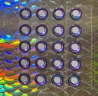 SAMOLEPIACE 3D OČI IRIDESCENT-6MM 20KS