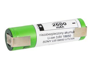 Li-ion batéria 18650 3.6V 2600mAh 35A s pásikovými vývodmi Sony VCT5A