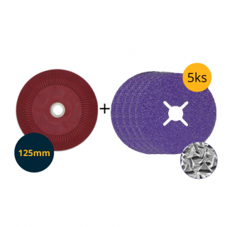 Fíbrové kotúče 125 mm 3M Cubitron 3 1182C s unášačom v sete