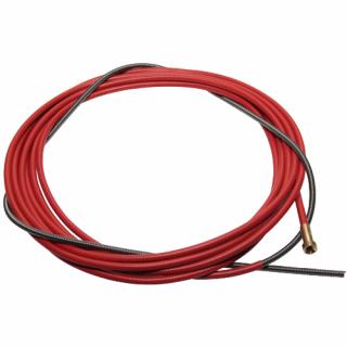 Oceľový bowden červený 5 m pre drôt ø 1,0 - 1,2 mm
