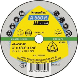 Rezný kotúč 100 x 1,0 x 6 mm A 660 R Supra Kronenflex Klingspor