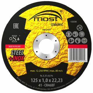 Rezný kotúč 125 x 1,0 mm MOST CERAMIC Metal + Inox typ 41