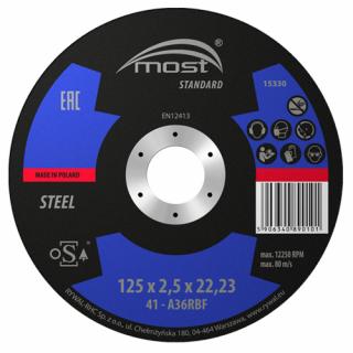 Rezný kotúč 125 x 2,5 x 22,23 mm MOST STANDARD METAL typ 41